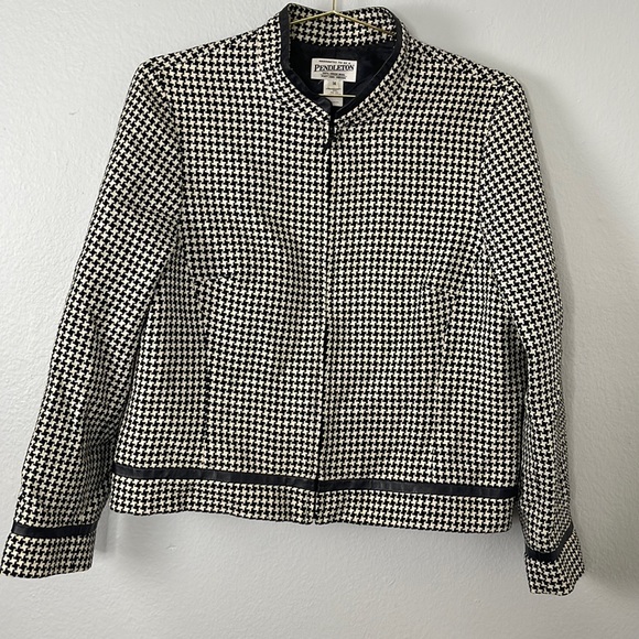 Vintage Pendleton Houndstooth Blazer Jacket - Picture 1 of 13